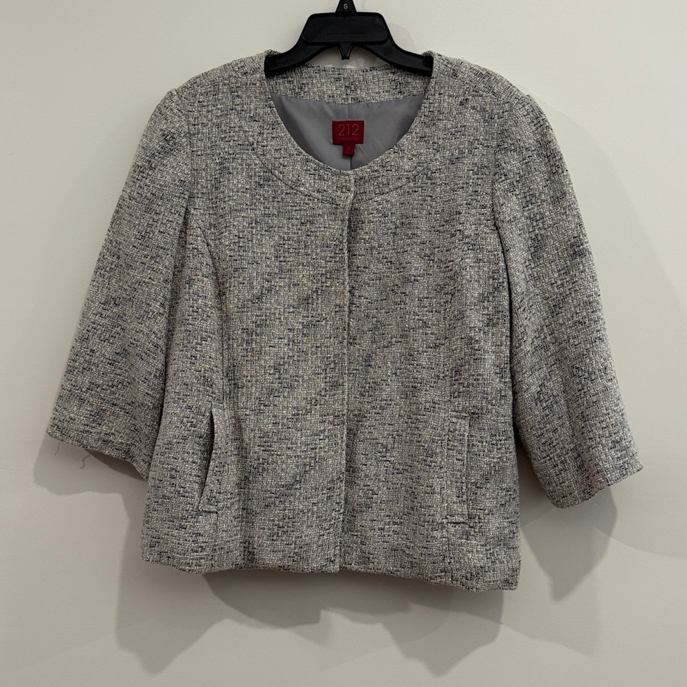 212 Collection Grey and White Cotton Blend Blazer, woman’s XL